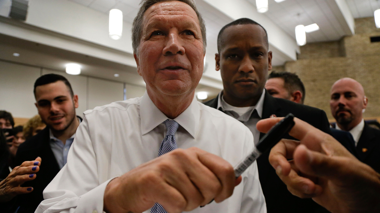 Ohio Governor and presidential candidate John Kasich (R) discusses his delegate strategy and his pick to win the Masters.