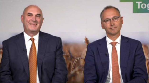 Werner Baumann, Bayer CEO, and Hugh Grant, Monsanto CEO, discuss why they decided to merge their companies and respond to doubts it will be green lighted by regulators. 