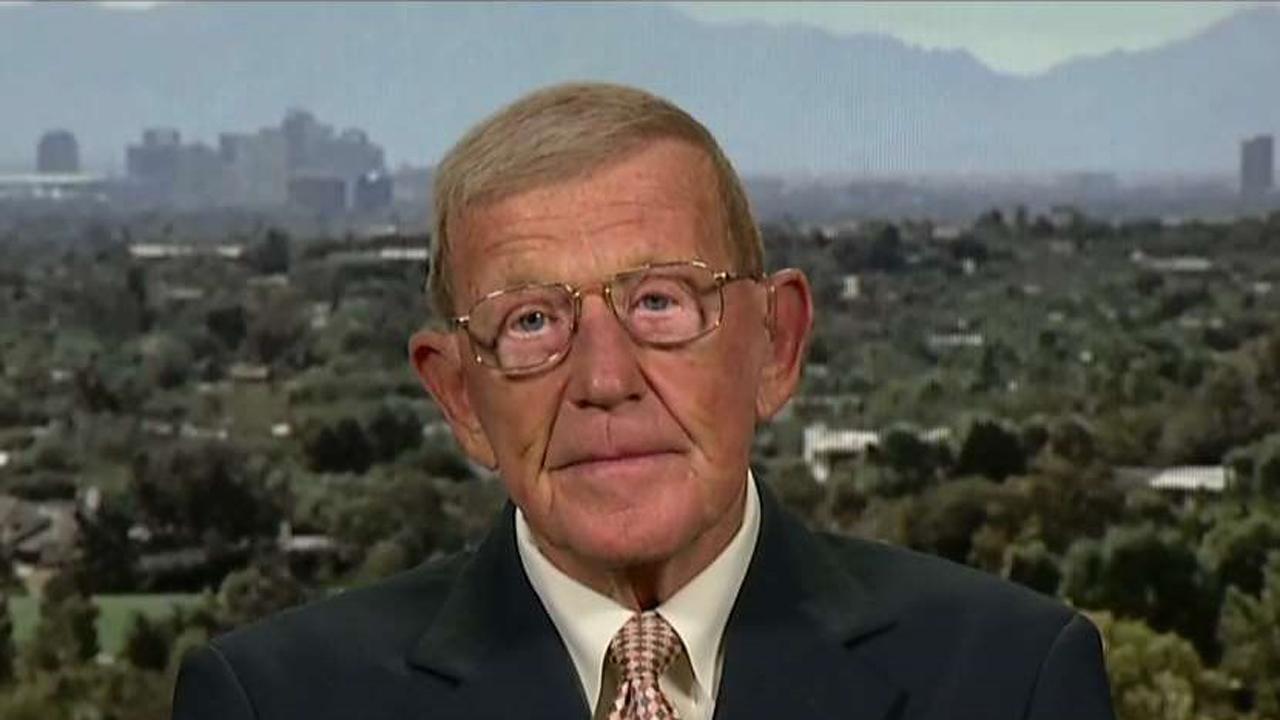Former Notre Dame Coach Lou Holtz on the second presidential debate, Donald Trumpâs success in business and the National Anthem protests by NFL players.