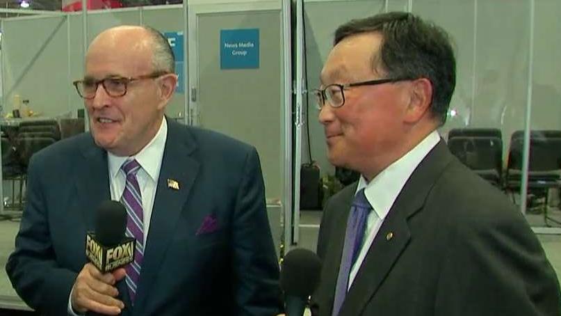 Fmr. NYC Mayor Rudy Giuliani and Blackberry CEO John Chen talk about their partnership to combat cyber threats during the Consumer Electronics Show in Las Vegas.