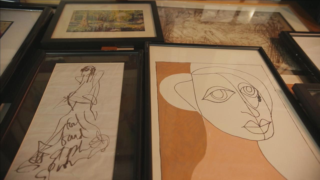 Pennsylvania man inherits hundreds of paintings by celebrities from Ringo Starr and Bob Dylan to John Gotti and Adolf Hitler.