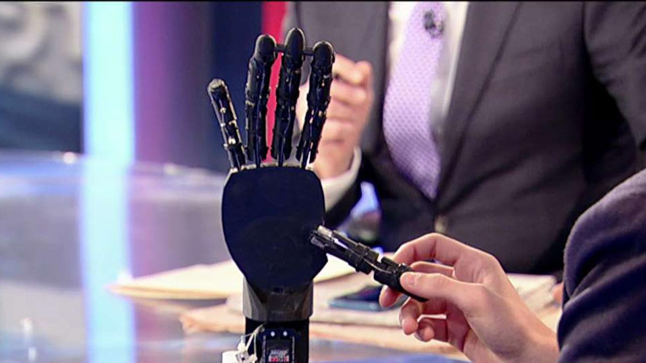 During an interview with FOX Businessâ Stuart Varney, 15-year-old Stephane Hatgis-Kessell and Chancellor Stephen Spahn discuss what the student plans to do with the cheap prosthetic hands he figured out how to manufacture.