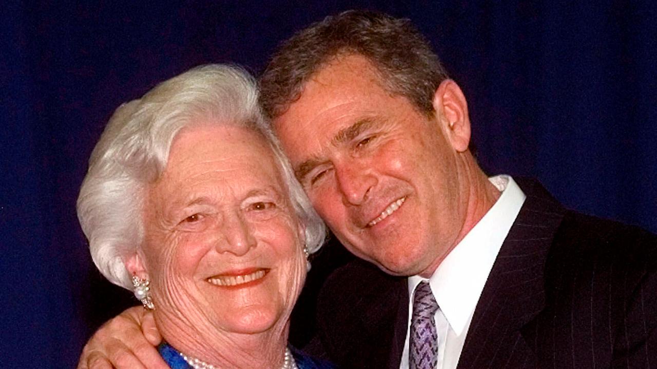President George W. Bush and first lady Laura Bush on the death of former first lady Barbara Bush.