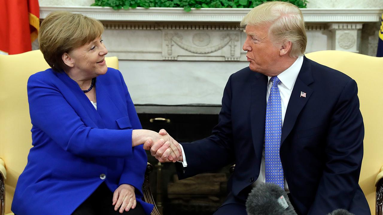 President Donald Trump discusses the importance of reciprocal trade with U.S. allies and how he plans to work with German Chancellor Angela Merkel to reform international organizations.