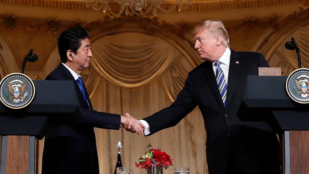President Donald Trump discusses America’s trade deficit with Japan and his position on the Trans-Pacific Partnership. 