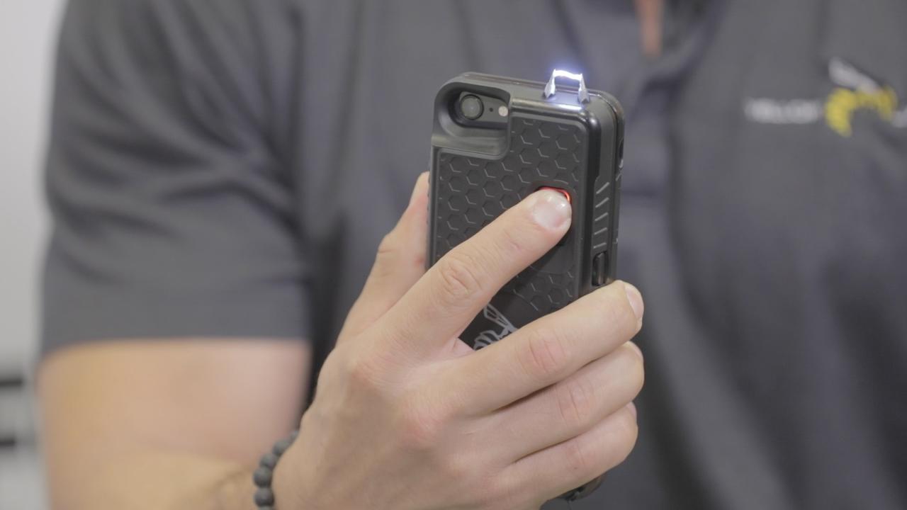 New cell phone taser built into the case, provides non lethal voltage to help fend away any on coming attackers and a charge for your battery.