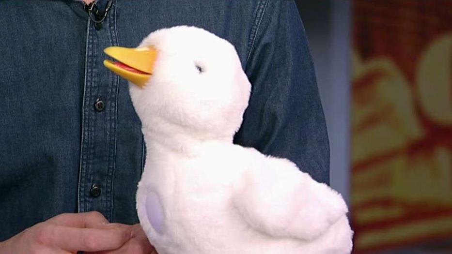 Sproutel CEO Aaron Horowitz and Aflac Senior Vice President Catherine Hernandez-Blades on a new robot duck is helping with emotional support for children going through chemotherapy.
