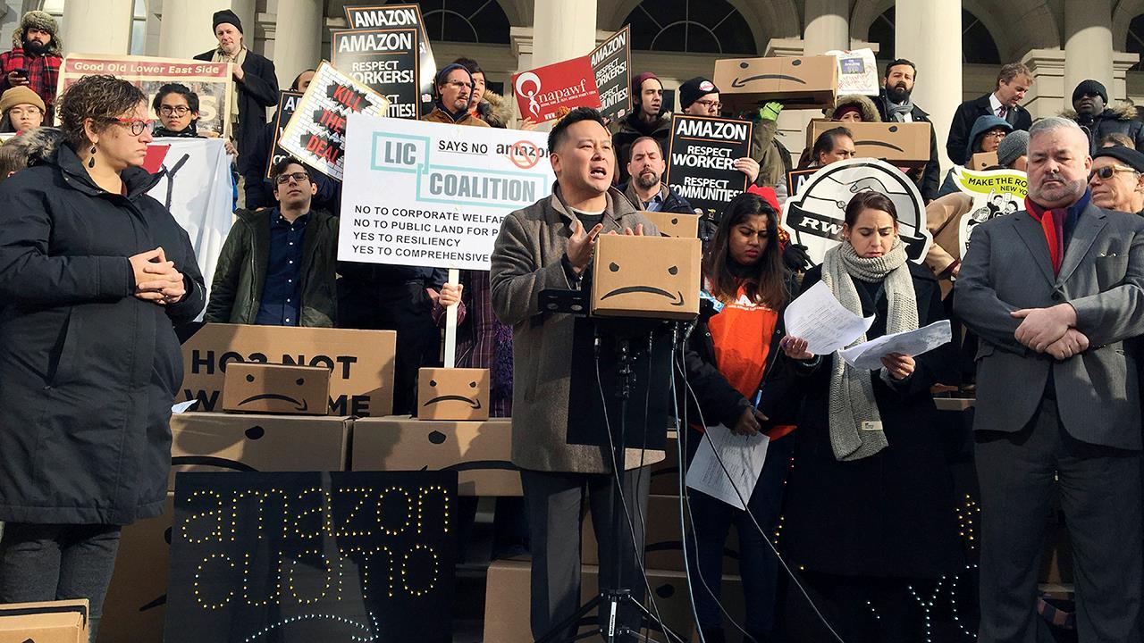 New York State assembly member Ron Kim says tax breaks doesn’t attract economic growth as Amazon is reportedly having second thoughts its HQ2 location in New York City's Long Island City neighborhood.