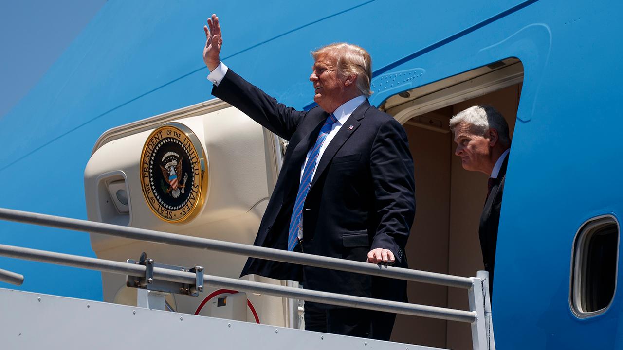 President Trump touts energy infrastructure during a visit to Hackberry, Louisiana.