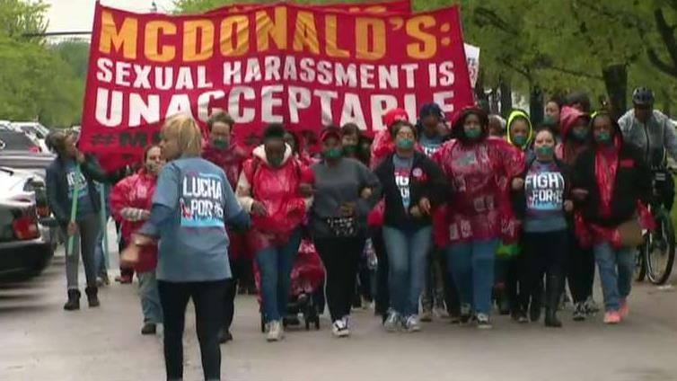 FBN's Jeff Flock on the protest outside of the McDonald's headquarters over sexual harassment allegations.