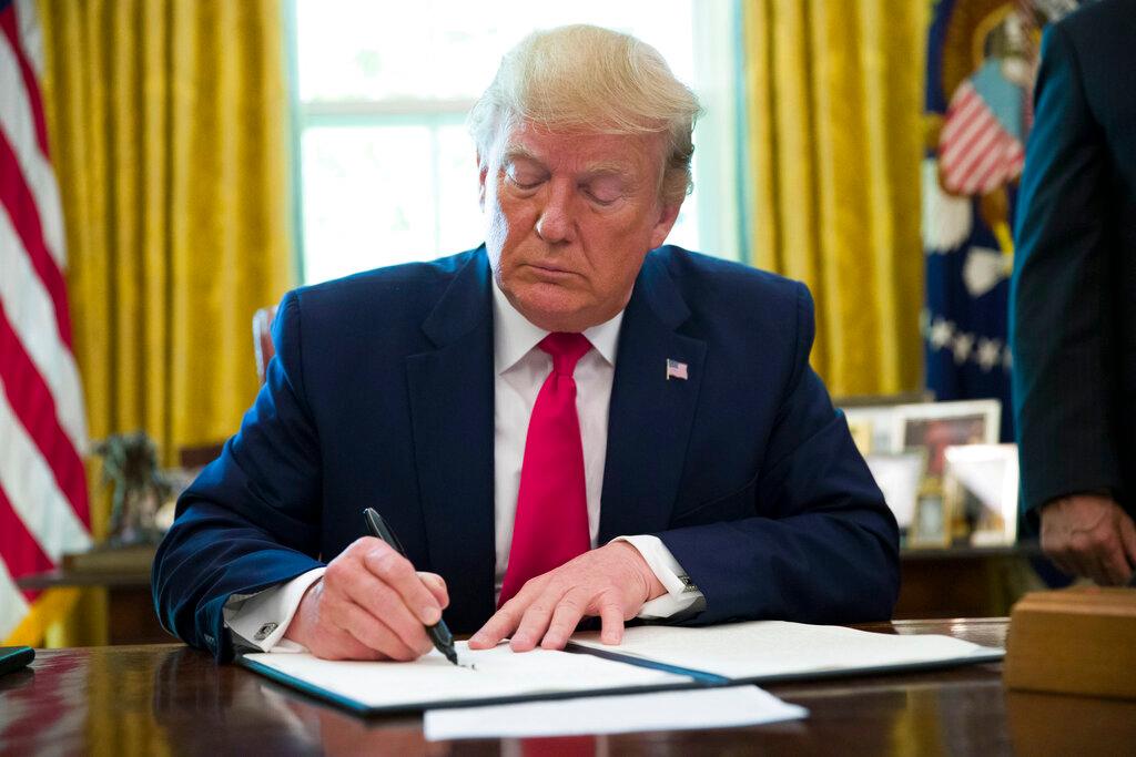 The president on Monday, June 24, 2019 signed an Executive Order imposing sanctions on Iran in response to a US drone that was shot down in the previous week.