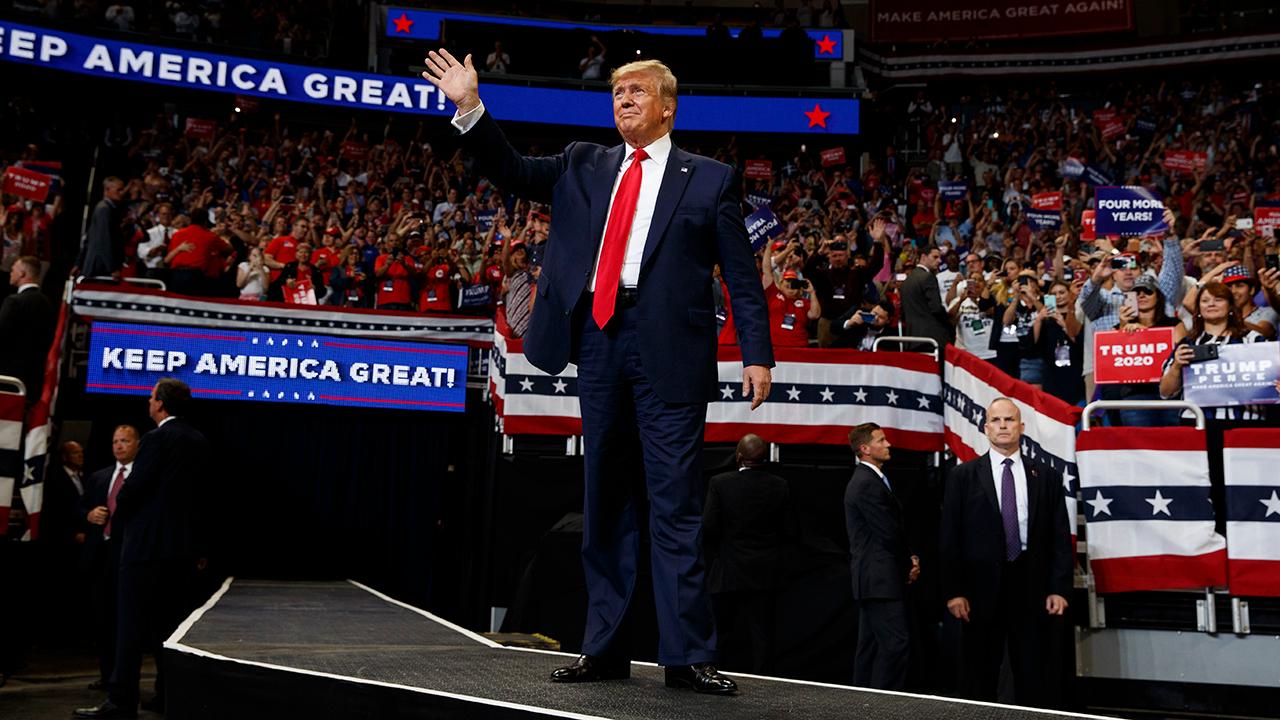 President Trump officially launches his 2020 campaign during a rally in Orlando, Florida.