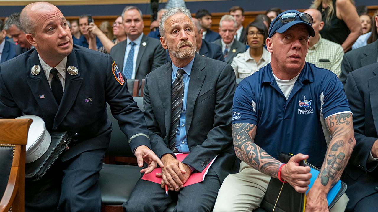 Former 9/11 first responders Gerard Fitzgerald and Jake Lemonda on how comedian Jon Stewart blasted lawmakers for skipping a 9/11 victims fund hearing.