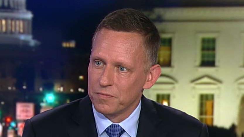 Billionaire investor Peter Thiel tells Fox News’ Tucker Carlson why Google is working with the Chinese and not the U.S. where it is headquartered in Silicon Valley.