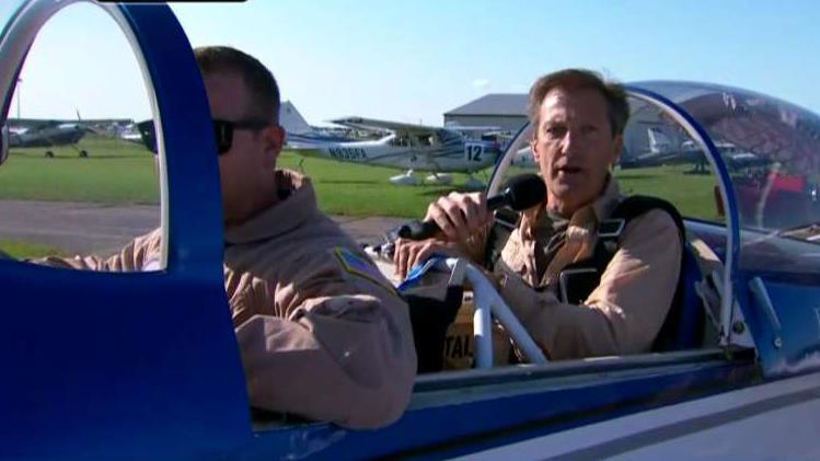FBN’s Jeff Flock on U.S. Air Force Thunderbirds pilot Lt. Col. Josh Boudreaux about his flight on a Wild Blue plane.