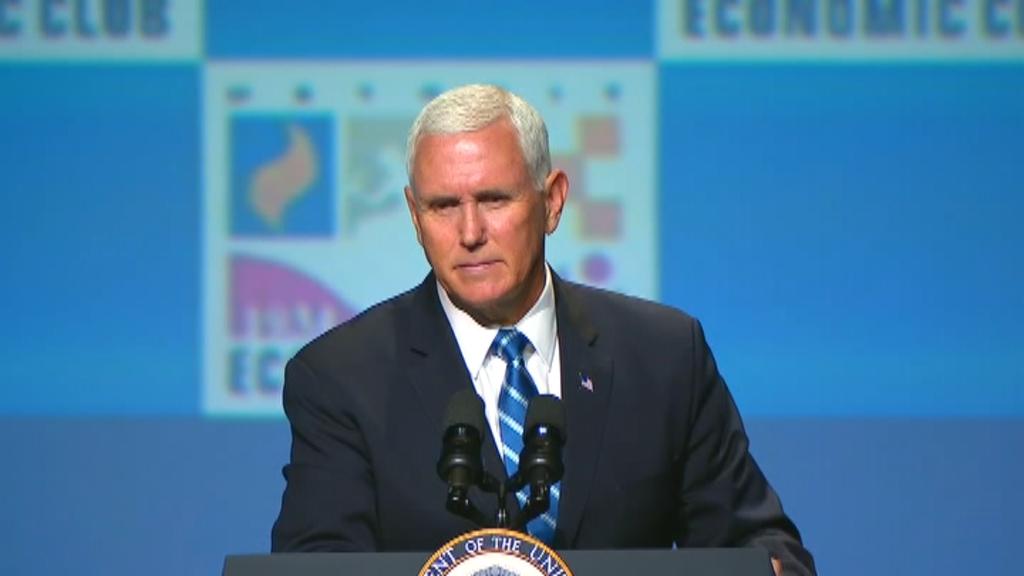Vice President Mike Pence says if a Democrat wins, 'we would get that recession these naysayers keep talking about.'