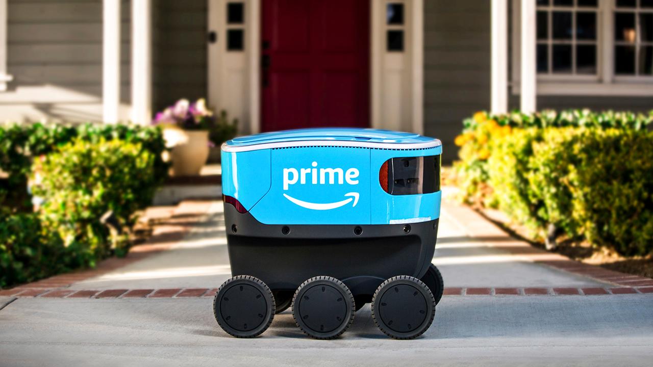 Fox Business Briefs: Amazon's self-driving delivery robot ‘Scout’ will begin delivering packages in Irvine, California.