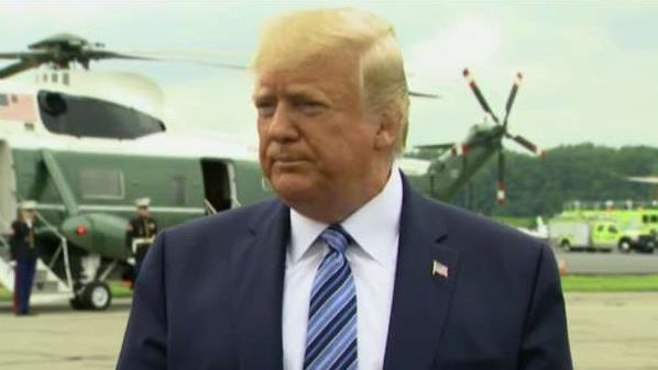 President Trump speaks on the introduction of background checks for gun ownership and Senate Majority Leader Mitch McConnell's willingness to pursue gun control legislation.