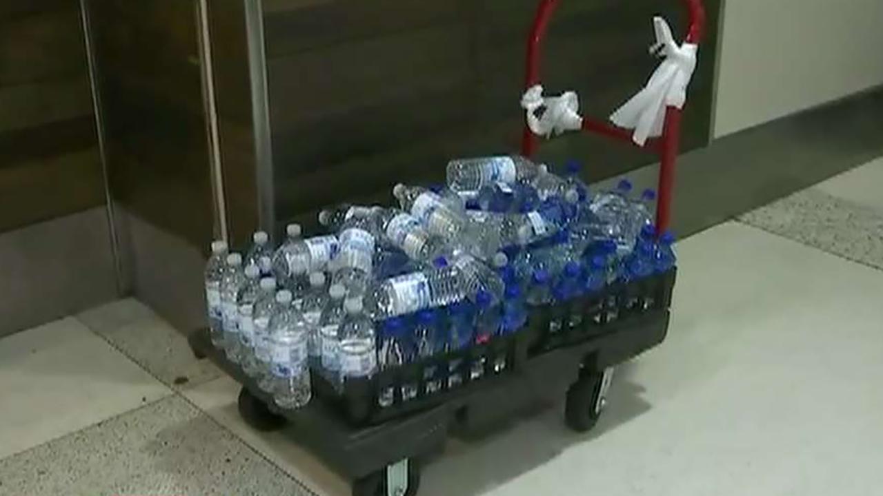 Fox News’ Claudia Cowan, FOX Business’ Kristina Partsinevelos, Capitalist Pig Hedge Fund’s Jonathan Hoenig, former investment banker Carol Roth and Layfield Report CEO John Layfield reacts to San Francisco International Airport’s new plastic water bottle ban.