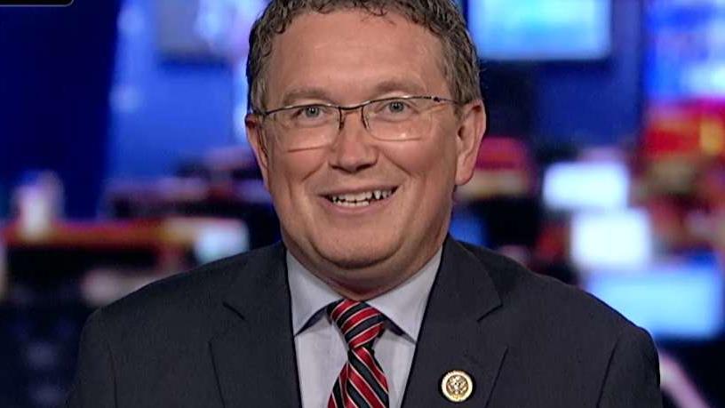 'There are only 13 legislative days left until the government is not funded, yet when I look at the list of committee hearings this week, it looks like a list of paybacks for all the August fundraisers the Democrats did,' Thomas Massie (R-KY) told FOX Business' Lisa Kennedy.