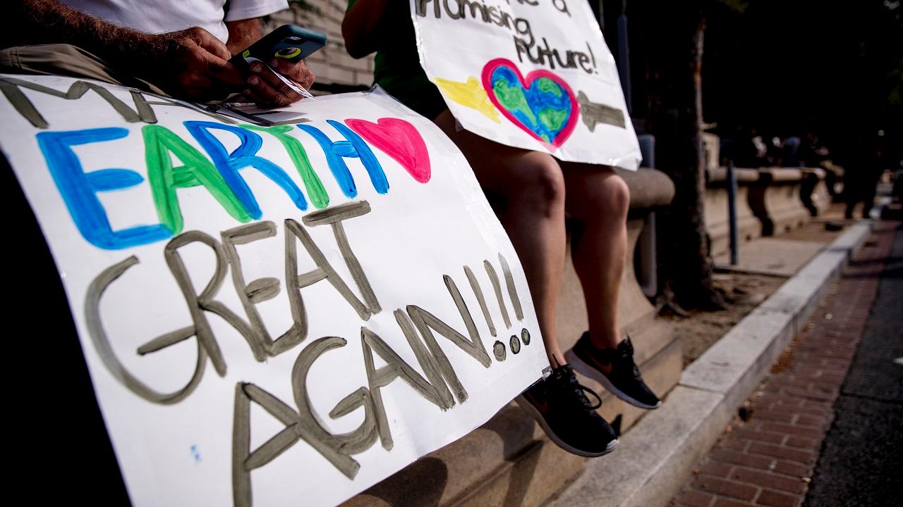 West Virginia Governor Jim Justice discusses climate change protesters. 