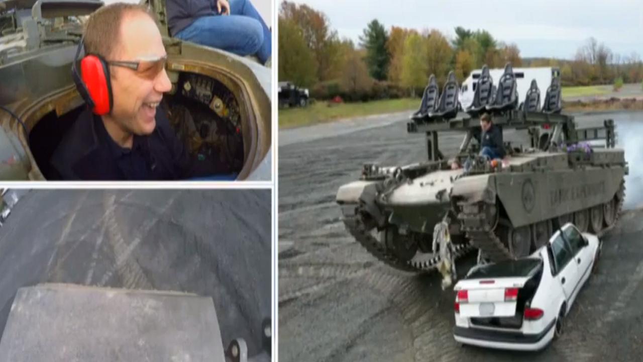 FoxNews.com automotive editor  Gary Gastelu gets behind the wheel of a tank and relieves some stress. 