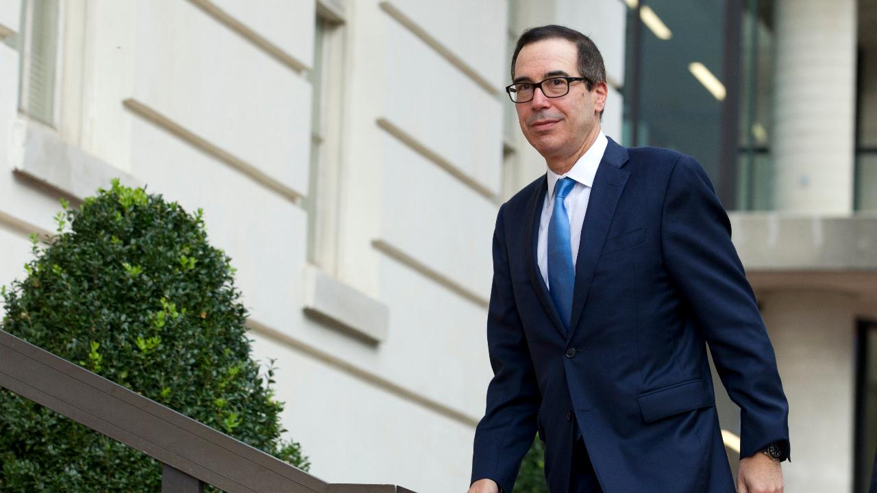 Treasury Secretary Steven Mnuchin says the threat of U.S. sanctions is a way of making sure that humanitarian issues and people on the ground are protected. 