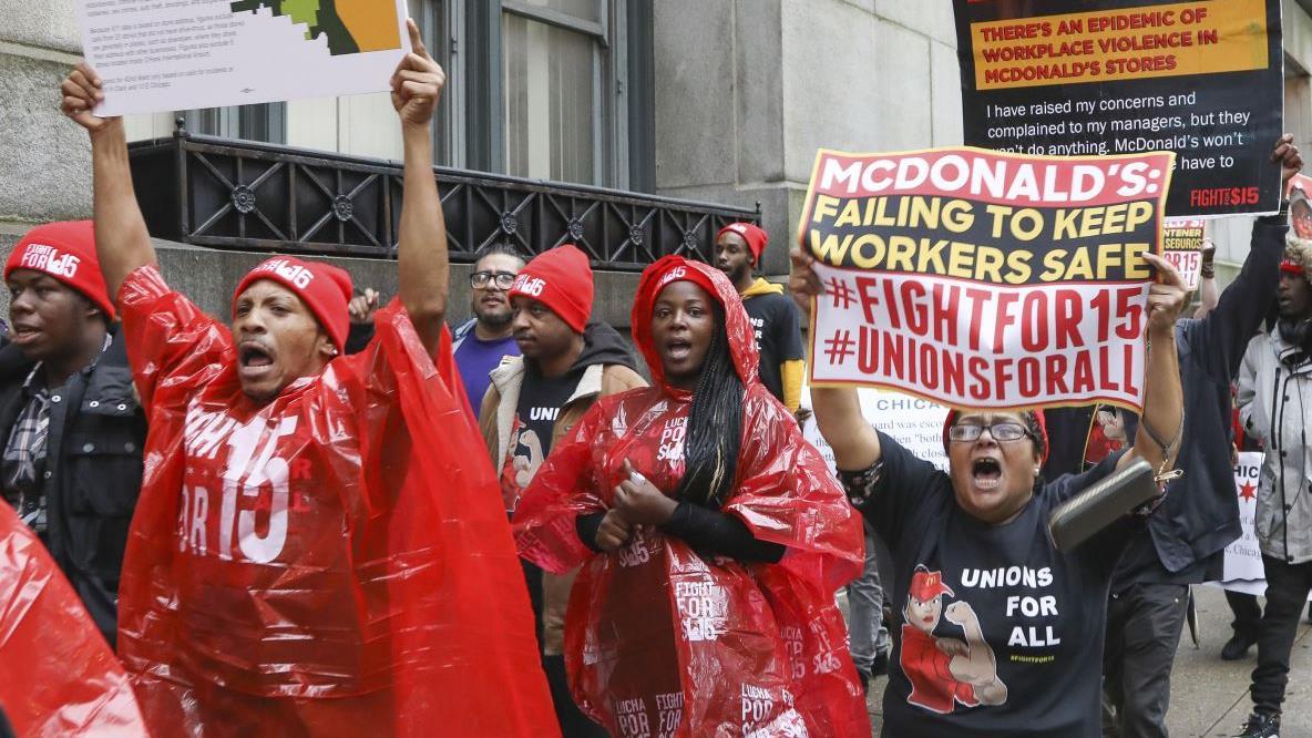 Former CKE Restaurants CEO Andy Puzder discusses Chicago McDonald’s staff suing the company over the violent conditions in the city’s franchises and whether the city or the restaurant chain is responsible for the violence.