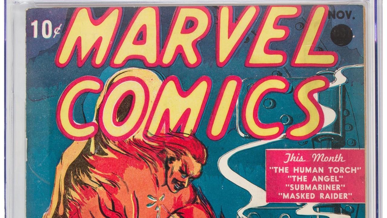 The first comic book ever produced by Marvel sold for $1.26 million at a public auction in Dallas on Thursday.
