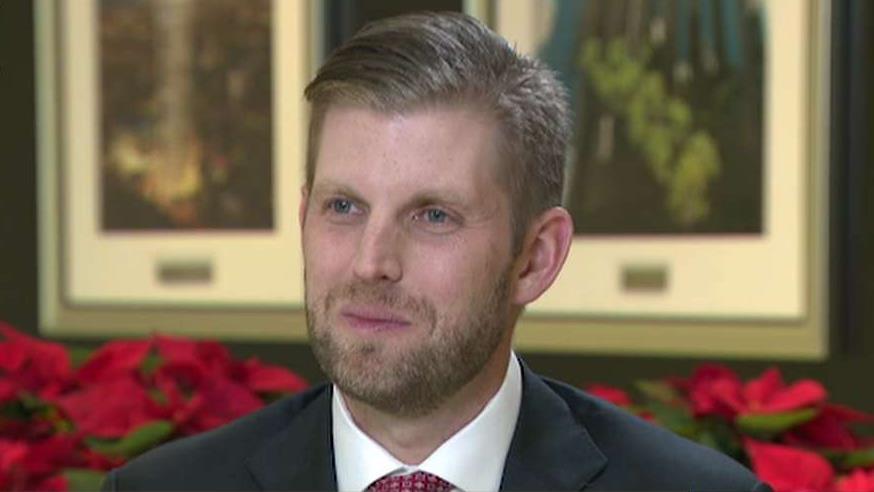 Trump Organization executive vice president Eric Trump discusses the accomplishments of his father and the current 2020 Democratic candidates.