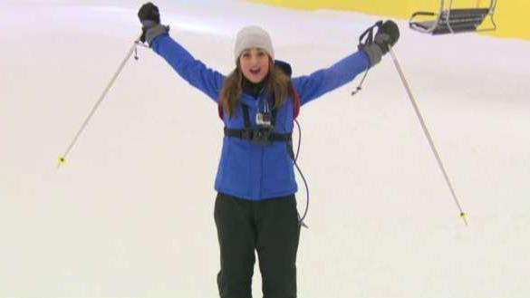 FOX Business' Kristina Partsinevelos hits the slopes at the American Dream Mall in New Jersey.