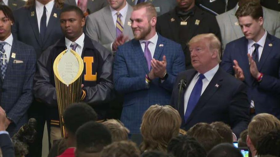 President Trump recognizes the LSU Tigers’ undefeated season and the work the coaches have done despite personal tragedy.