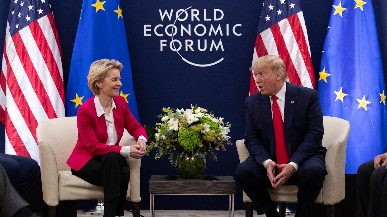 President Trump discusses America's booming economy in the midst of impeachment during a bilateral meeting with the President of the European Commission at the World Economic Forum in Davos.