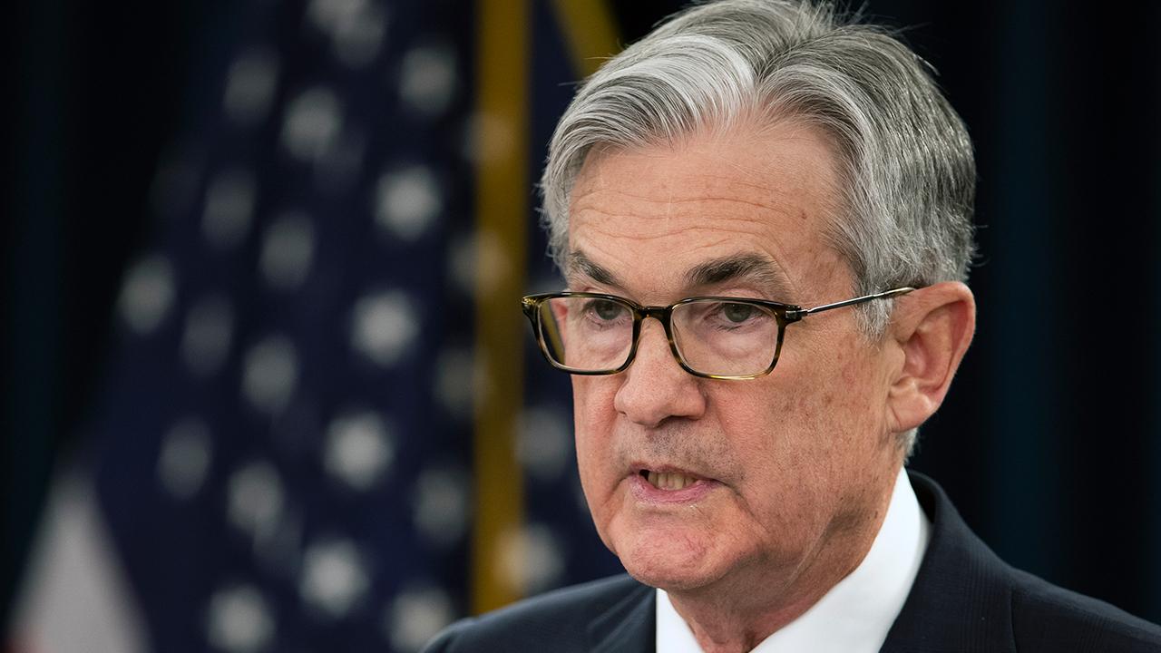 Federal Reserve Chairman Jerome Powell speaks about U.S. economic growth during a press conference and says the Fed will leave rates unchanged. 