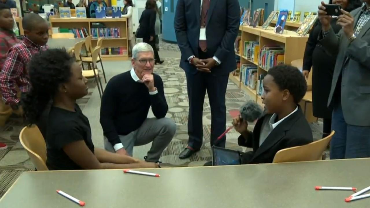 Apple CEO Tim Cook discusses how coding and creativity should be included in childhood education and shares his efforts on the Ed Farm program.