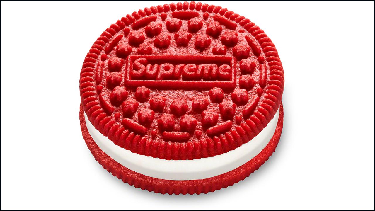 Designer brand Supreme is teaming up with Oreos to release a red cookie which will cost $8 for three.