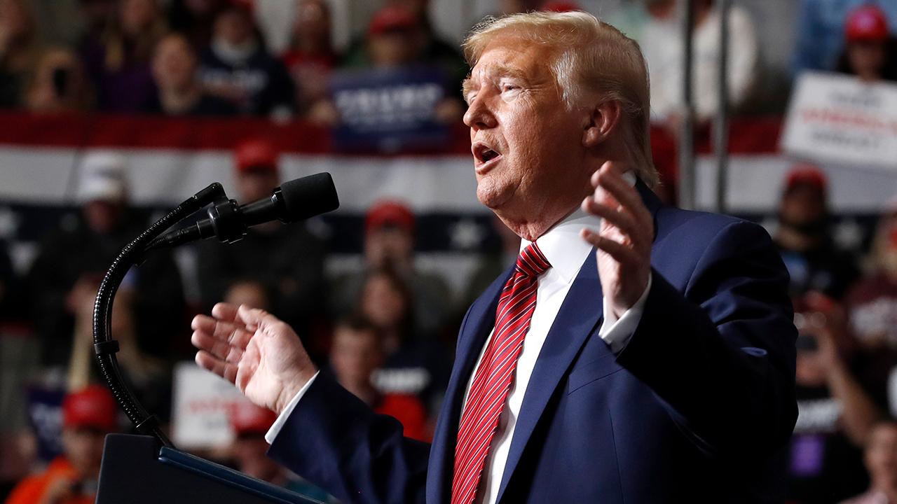 President Trump discusses how the United States is handling the coronavirus outbreak while speaking to supporters at a ‘Keep America Great’ rally in North Charleston, S.C.