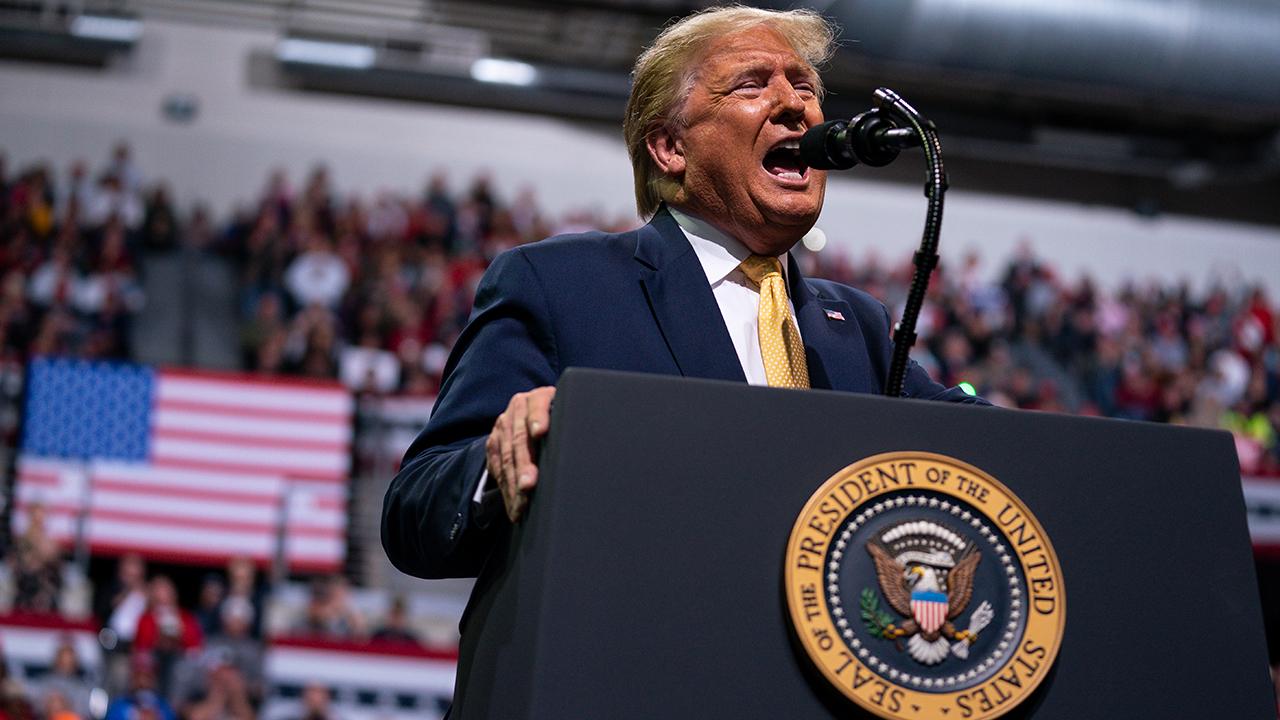 President Trump discusses employment rates and the U.S. Space Force while speaking at a ‘Keep America Great’ rally in Colorado Springs, Colorado.
