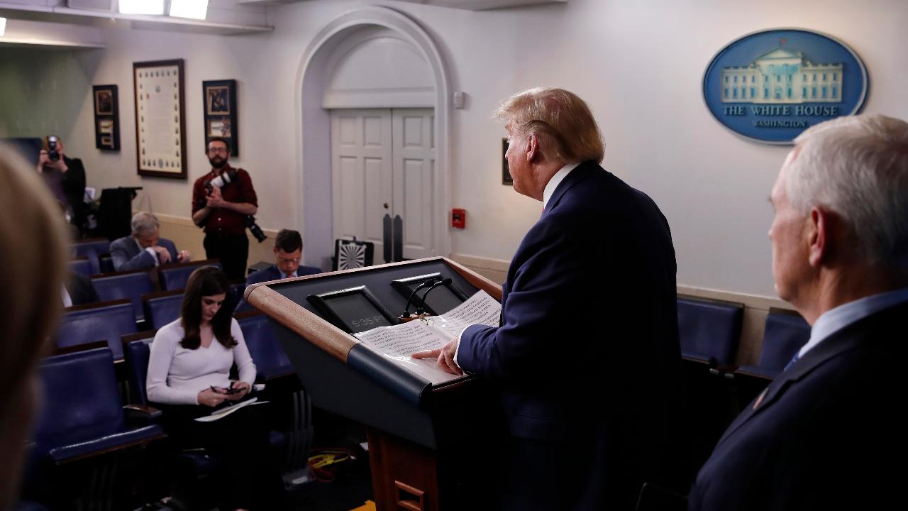 President Trump thanks Congress for showing bipartisanship toward the coronavirus stimulus relief bill and discusses meetings he held with world leaders and state governors on the coronavirus outbreak. 
