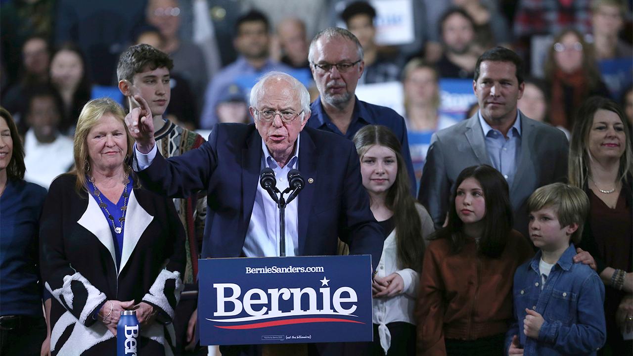 Sen. Bernie Sanders, I-Vt., tells supporters he will defeat President Trump by creating a grassroots movement after winning Vermont on Super Tuesday. 