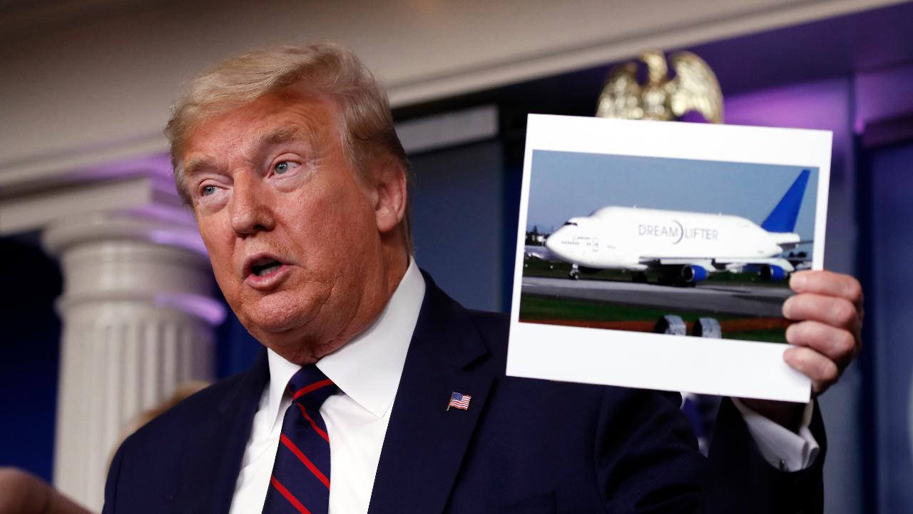 President Trump says Boeing has offered to make face shields and lend a few planes for medical supplies. 