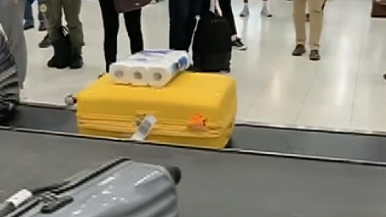 Toilet paper was spotted on a Perth Airport baggage carousel in Australia. 
