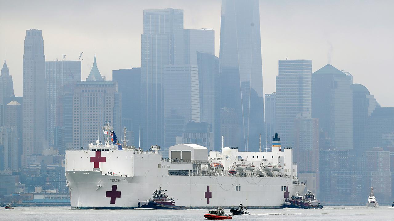 The Navy hospital ship USNS Comfort has docked in New York City, which will treat overflow patients as hospitals are overwhelmed by coronavirus.  