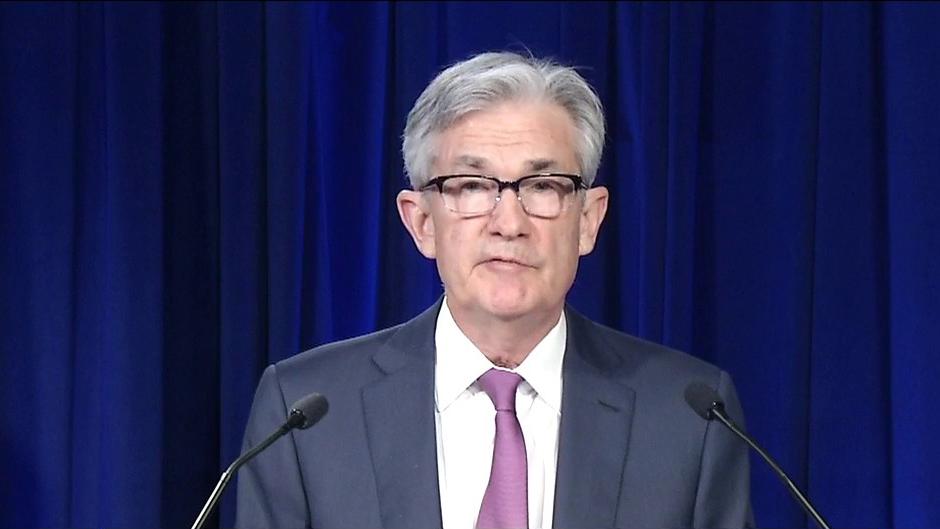 Federal Reserve Chairman Jerome Powell says the Fed's current stance on interest rates is appropriate for the U.S. economy. 