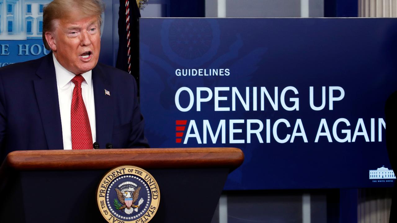 President Trump says the economy must reopen to keep supply chains running, to preserve mental well-being and to prevent an economic depression.