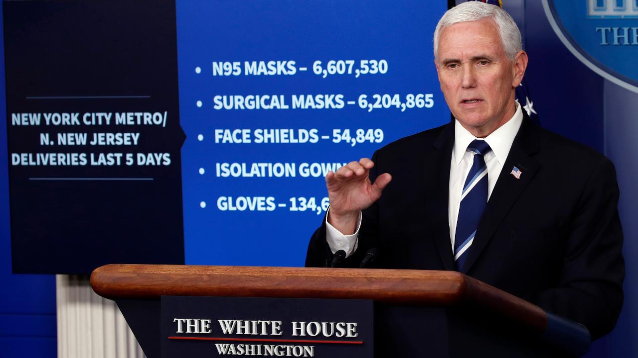 Vice President Mike Pence thanks Americans for following guidelines and says he continues to see evidence of stabilization in U.S. coronavirus hot spots.