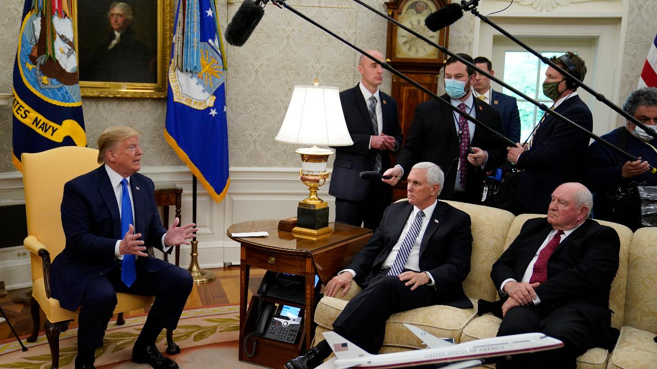 President Trump says he'll have the Justice Department look into disparities between farmers and the meatpacking industry. Vice President Mike Pence and Iowa Gov. Kim Reynolds, (R), later discuss the need to ensure plants are kept open while also ensuring employees are being taken care of every day. 