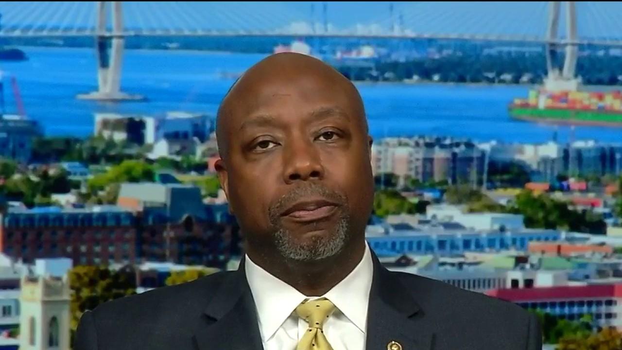 Sen. Tim Scott, R-S.C., stresses the importance of responsibly reopening the economy while also practicing social distancing so people can work and pay their bills.