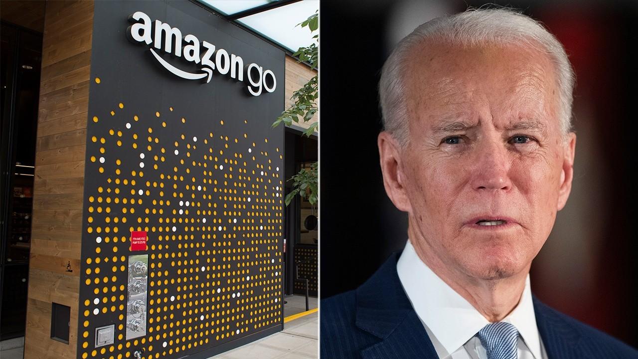 Amazon fired back at Joe Biden on Twitter after he accused the tech giant of not paying enough taxes. FOX Business' Edward Lawrence with more.