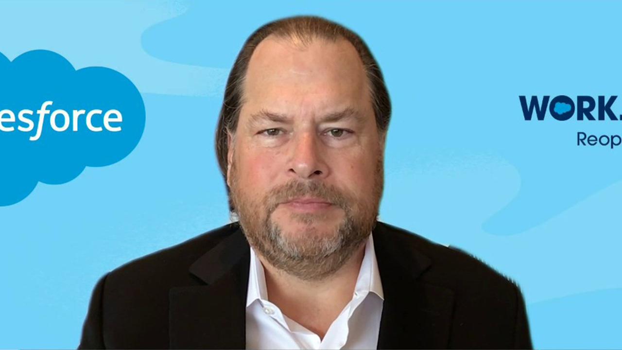 Salesforce CEO Marc Benioff discusses his company's new platform for helping businesses reopen safely amid the coronavirus. 